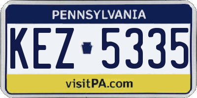 PA license plate KEZ5335