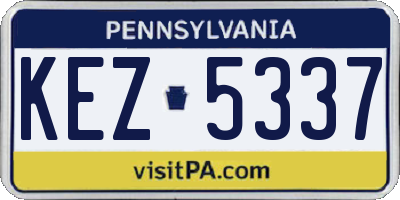 PA license plate KEZ5337