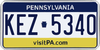 PA license plate KEZ5340