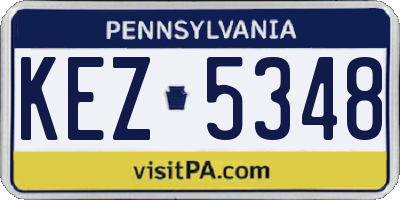 PA license plate KEZ5348