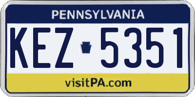 PA license plate KEZ5351