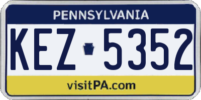 PA license plate KEZ5352