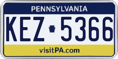PA license plate KEZ5366