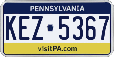 PA license plate KEZ5367