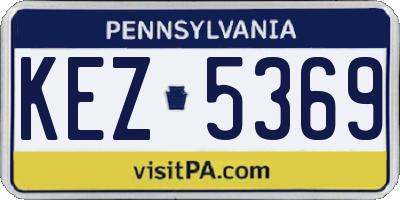 PA license plate KEZ5369