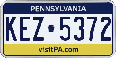 PA license plate KEZ5372
