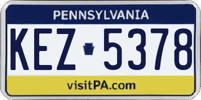 PA license plate KEZ5378