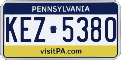 PA license plate KEZ5380