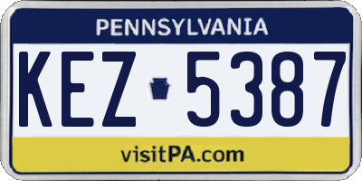 PA license plate KEZ5387