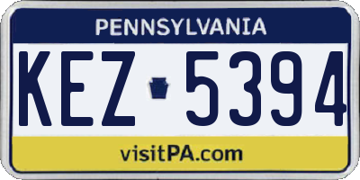 PA license plate KEZ5394