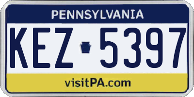 PA license plate KEZ5397