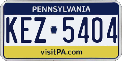 PA license plate KEZ5404