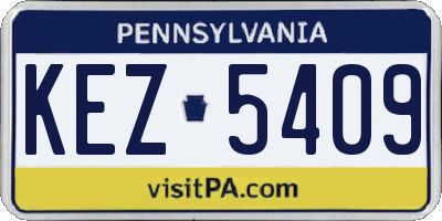 PA license plate KEZ5409