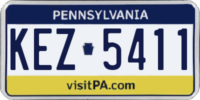PA license plate KEZ5411