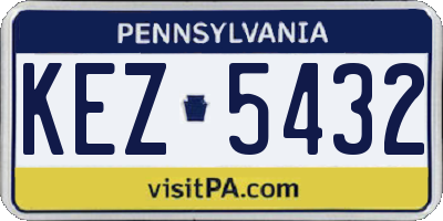 PA license plate KEZ5432