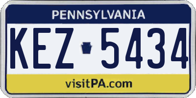 PA license plate KEZ5434