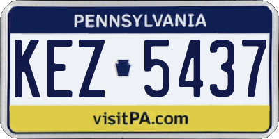 PA license plate KEZ5437