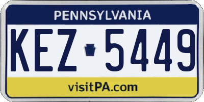 PA license plate KEZ5449