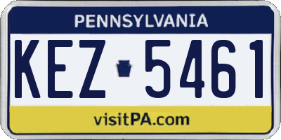PA license plate KEZ5461
