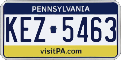 PA license plate KEZ5463