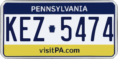 PA license plate KEZ5474