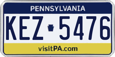PA license plate KEZ5476