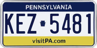 PA license plate KEZ5481