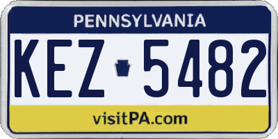 PA license plate KEZ5482