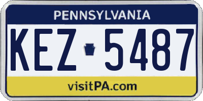 PA license plate KEZ5487