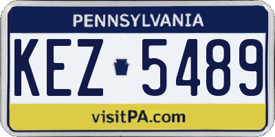 PA license plate KEZ5489