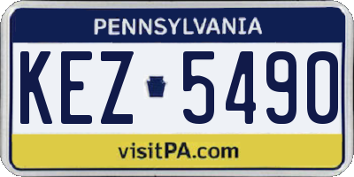 PA license plate KEZ5490