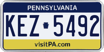 PA license plate KEZ5492