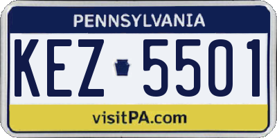 PA license plate KEZ5501