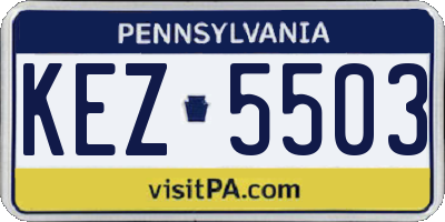 PA license plate KEZ5503