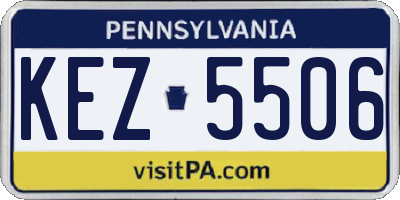 PA license plate KEZ5506