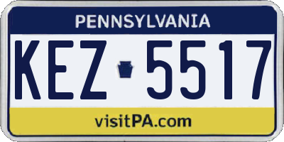 PA license plate KEZ5517