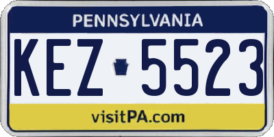 PA license plate KEZ5523