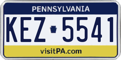 PA license plate KEZ5541