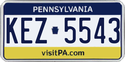 PA license plate KEZ5543