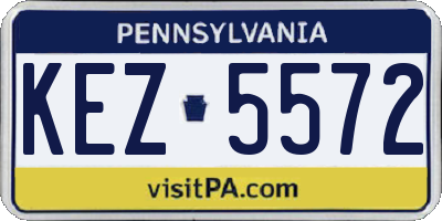PA license plate KEZ5572