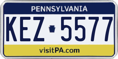 PA license plate KEZ5577