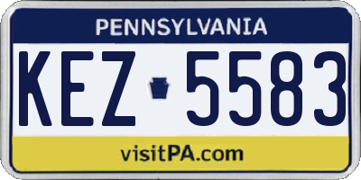 PA license plate KEZ5583