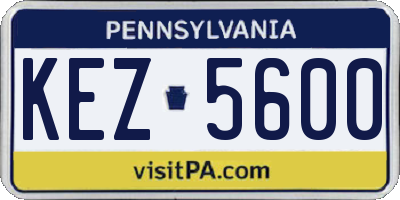 PA license plate KEZ5600