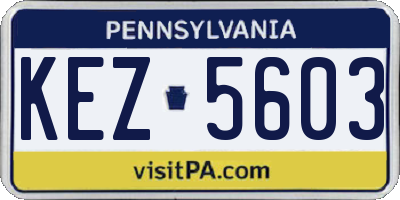 PA license plate KEZ5603