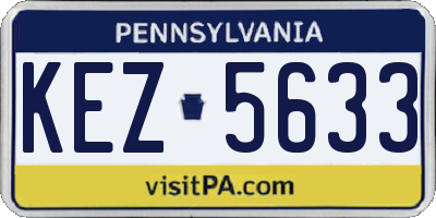 PA license plate KEZ5633