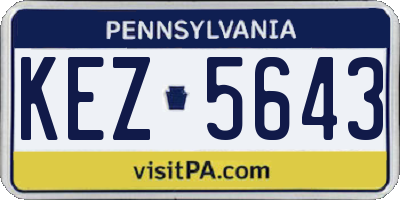 PA license plate KEZ5643
