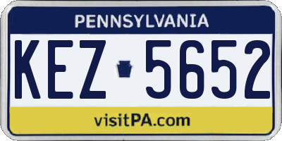 PA license plate KEZ5652