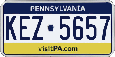 PA license plate KEZ5657