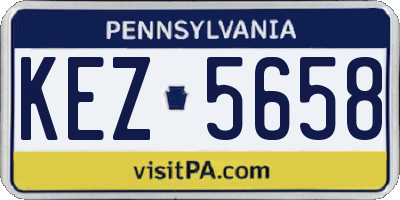 PA license plate KEZ5658