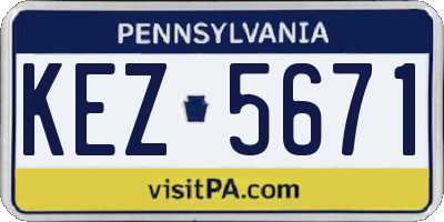 PA license plate KEZ5671